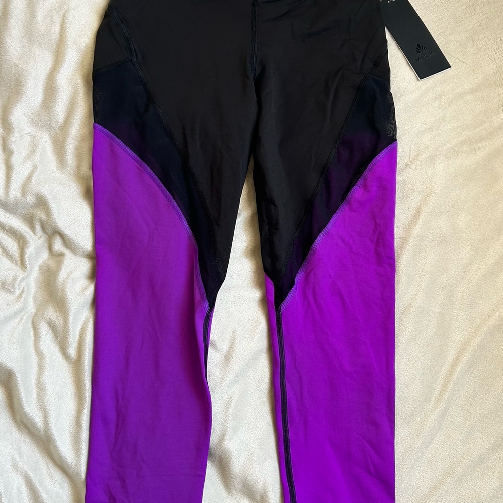 MICHI Black and Purple Leggings